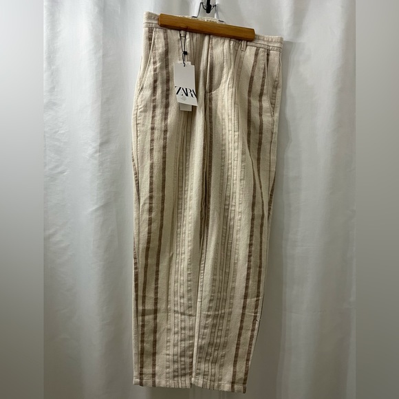 NWT Zara Stripe linen pants - Picture 1 of 7